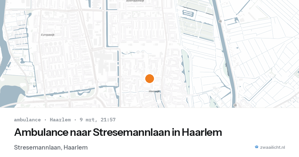 Ambulance naar Stresemannlaan in Haarlem — 9 mrt 2026