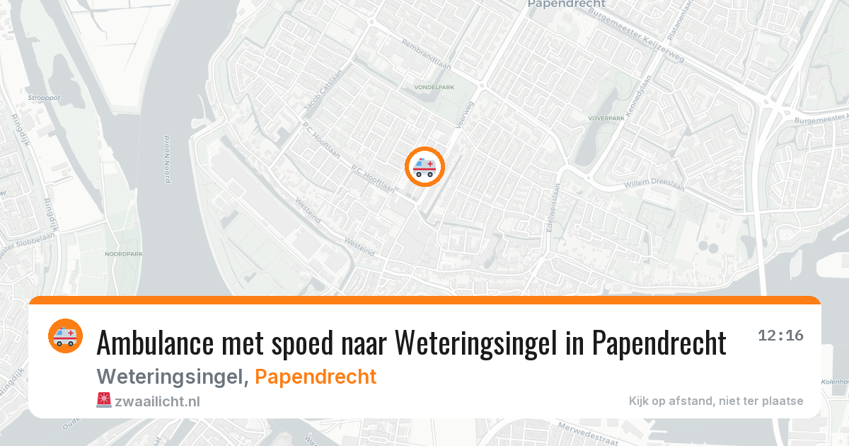 Ambulance met spoed naar Weteringsingel in Papendrecht — 10 aug 2026