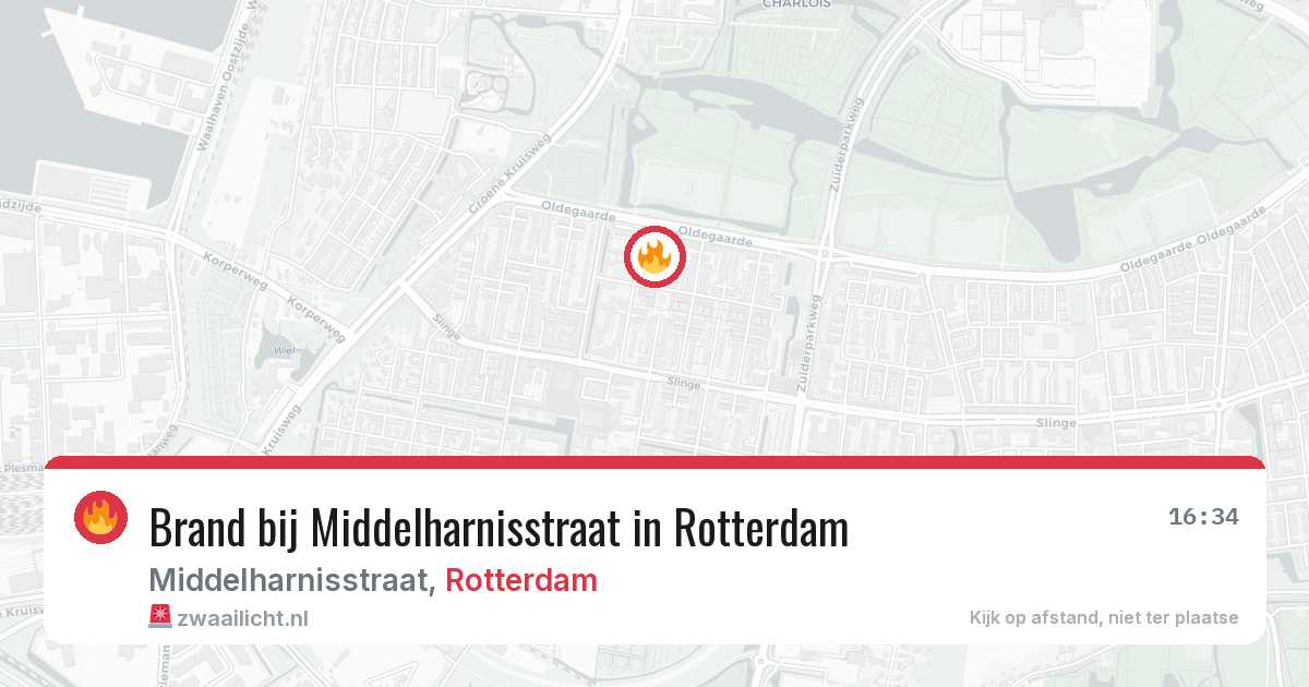 Brand bij Middelharnisstraat in Rotterdam — 16 jul 2026