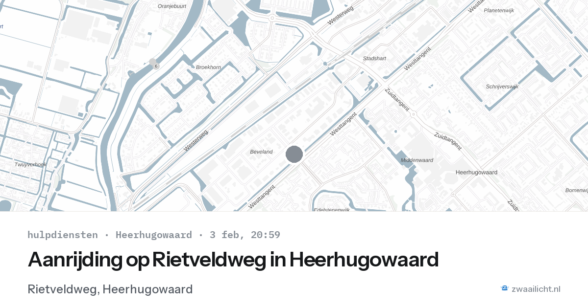 Aanrijding op Rietveldweg in Heerhugowaard — 3 feb 2026