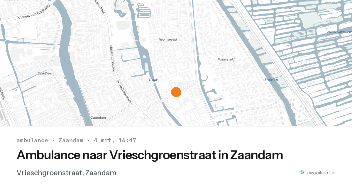 Ambulance naar Vrieschgroenstraat in Zaandam — 4 mrt 2026