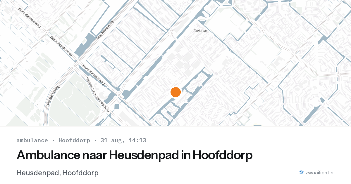 Ambulance naar Heusdenpad in Hoofddorp — 31 aug 2026