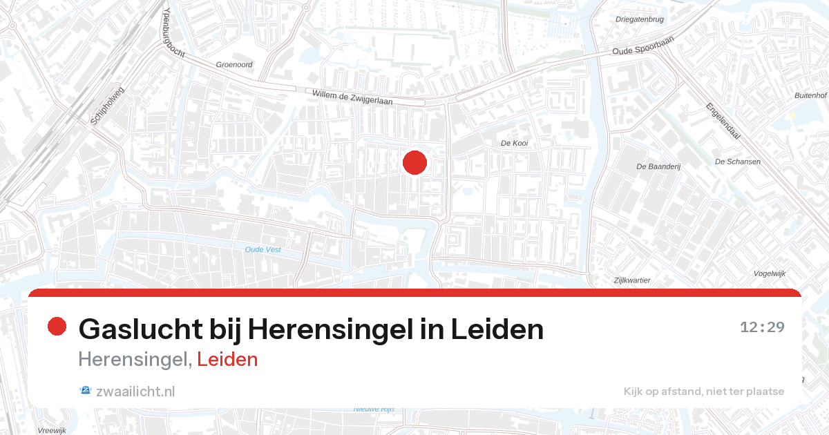 Gaslucht bij Herensingel in Leiden — 27 aug 2026