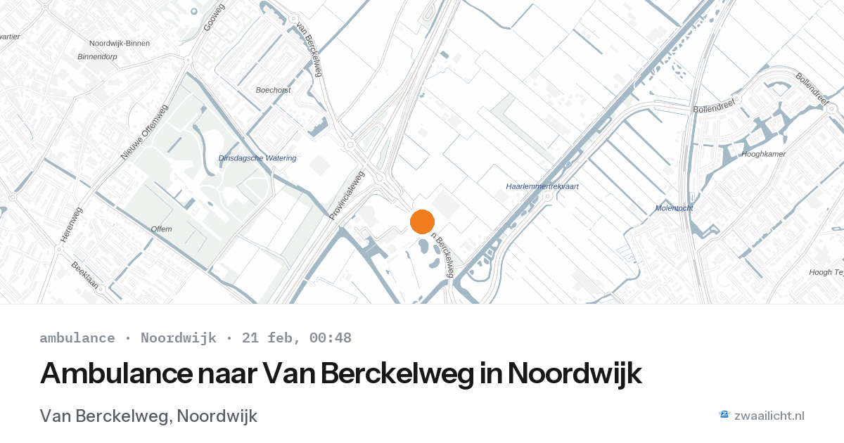 Ambulance naar Van Berckelweg in Noordwijk — 20 feb 2026