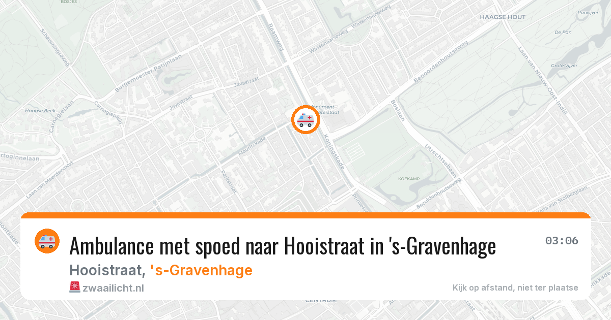 Ambulance met spoed naar Hooistraat in 's-Gravenhage — 8 aug 2026