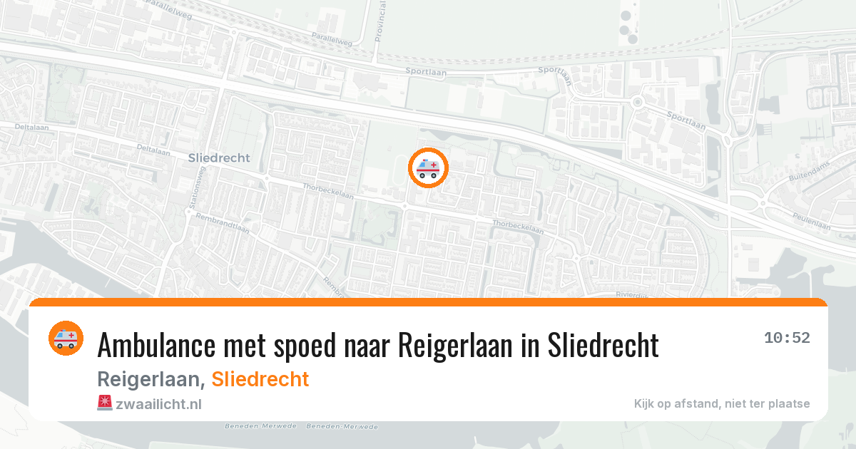 Ambulance met spoed naar Reigerlaan in Sliedrecht — 27 jan 2026