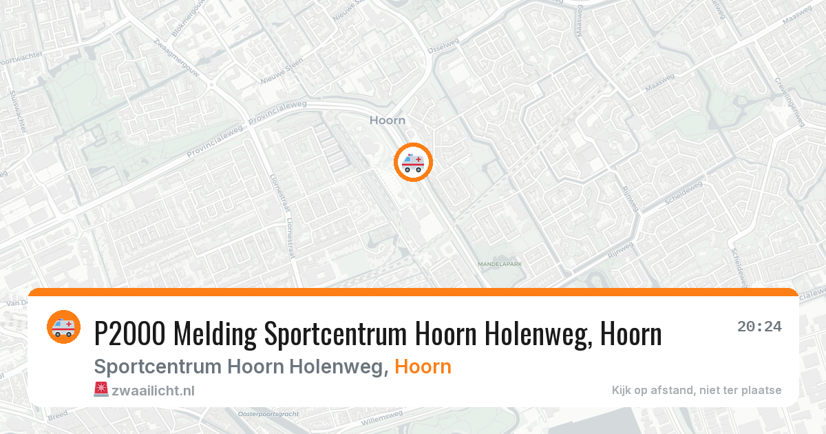 P2000 Melding Sportcentrum Hoorn Holenweg, Hoorn — 9 feb 2026