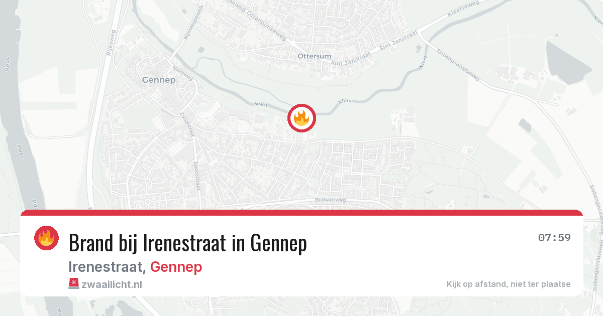 Brand bij Irenestraat in Gennep — 21 jun 2026
