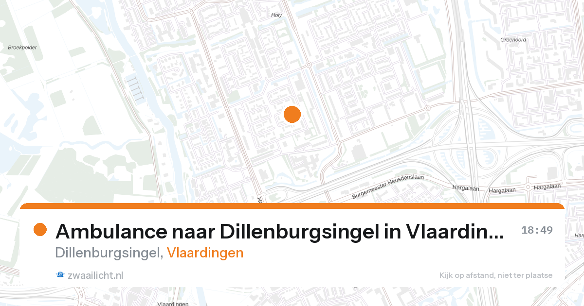 Ambulance naar Dillenburgsingel in Vlaardingen — 27 aug 2026
