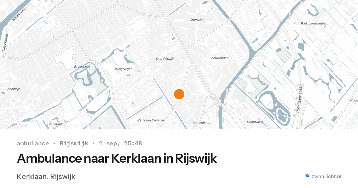 Ambulance naar Kerklaan in Rijswijk — 1 sep 2026