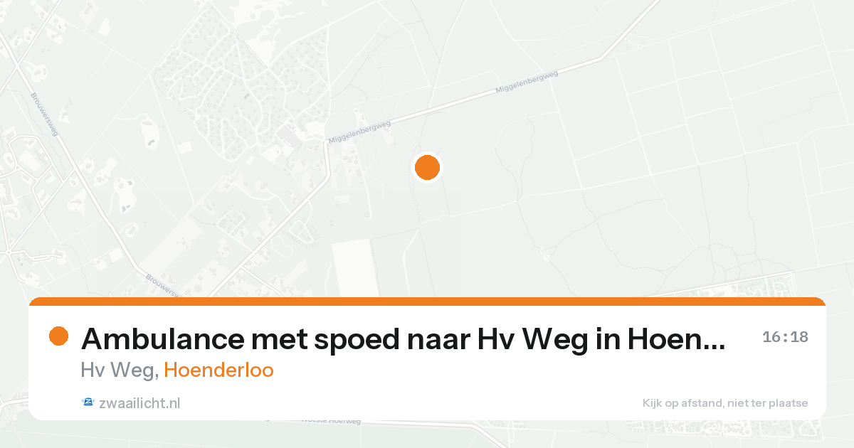 Ambulance met spoed naar Hv Weg in Hoenderloo — 16 aug 2026