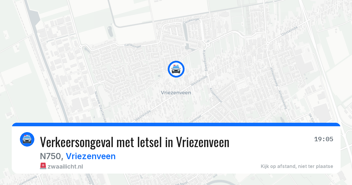 Verkeersongeval met letsel in Vriezenveen — 15 jul 2026