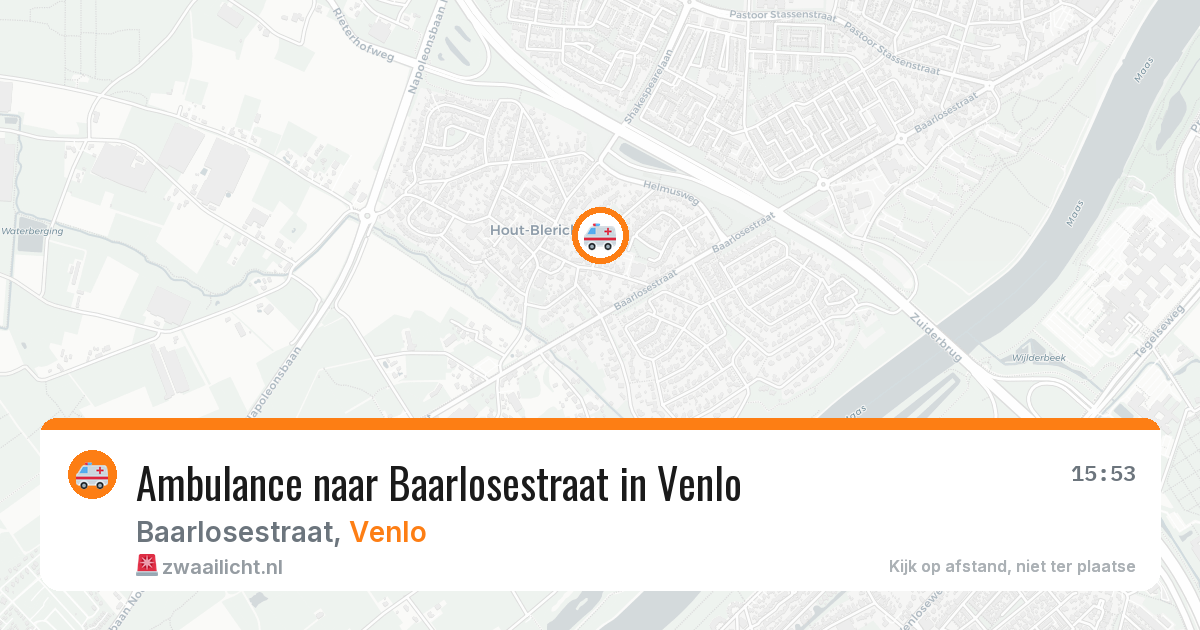 Ambulance naar Baarlosestraat in Venlo — 9 jul 2026