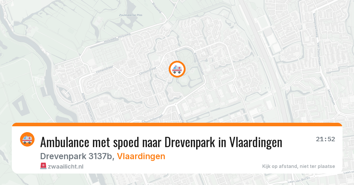 Ambulance met spoed naar Drevenpark in Vlaardingen — 7 jul 2026