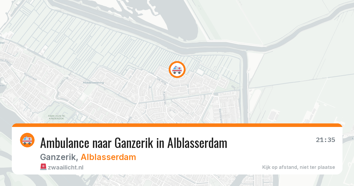 Ambulance naar Ganzerik in Alblasserdam — 6 aug 2026