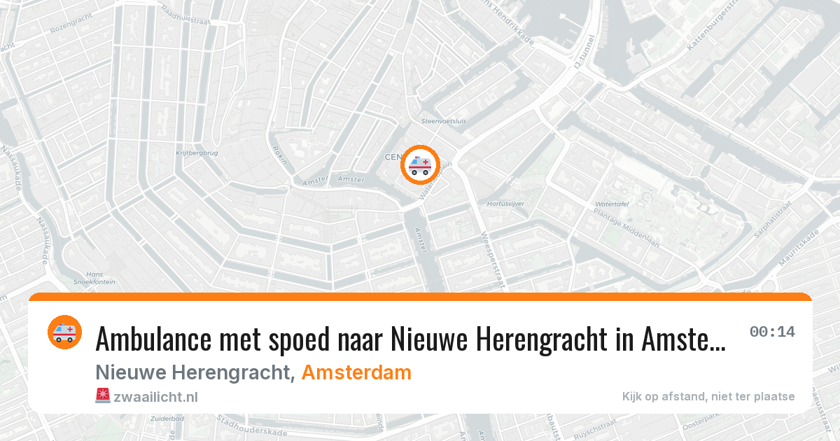 Ambulance met spoed naar Nieuwe Herengracht in Amsterdam — 4 apr 2026
