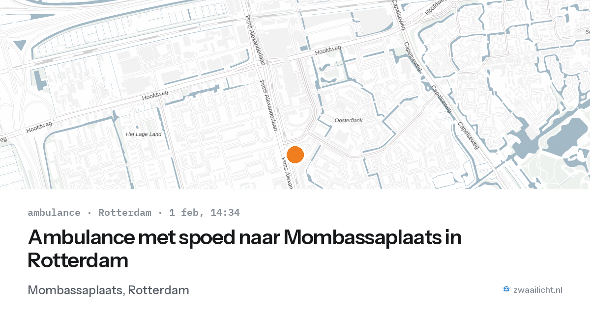 Ambulance met spoed naar Mombassaplaats in Rotterdam — 1 feb 2026