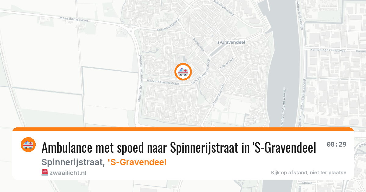 Ambulance met spoed naar Spinnerijstraat in 'S-Gravendeel — 22 mrt 2026