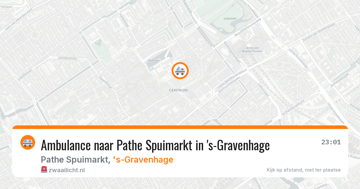 Ambulance naar Pathe Spuimarkt in 's-Gravenhage — 16 mei 2026