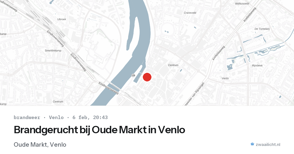 Brandgerucht bij Oude Markt in Venlo — 6 feb 2026
