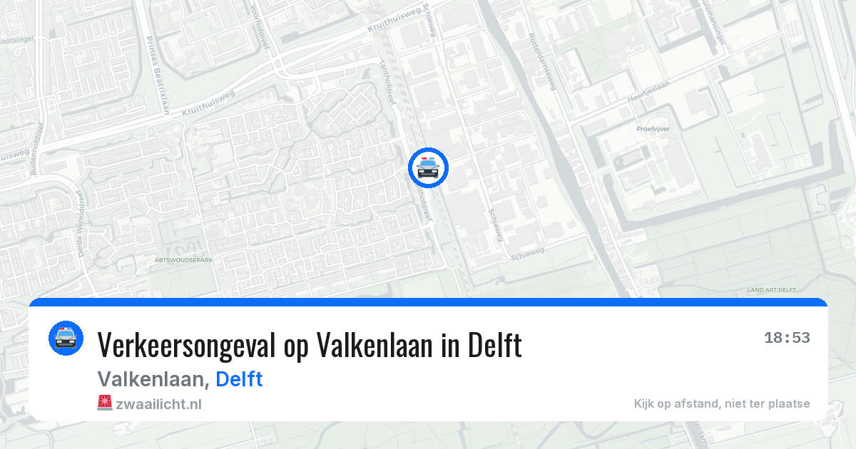 Verkeersongeval op Valkenlaan in Delft — 11 apr 2026