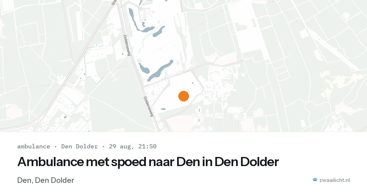 Ambulance met spoed naar Den in Den Dolder — 29 aug 2026