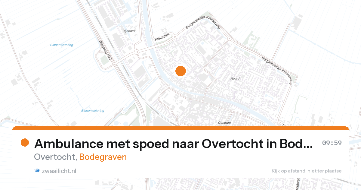 Ambulance met spoed naar Overtocht in Bodegraven — 23 jan 2026