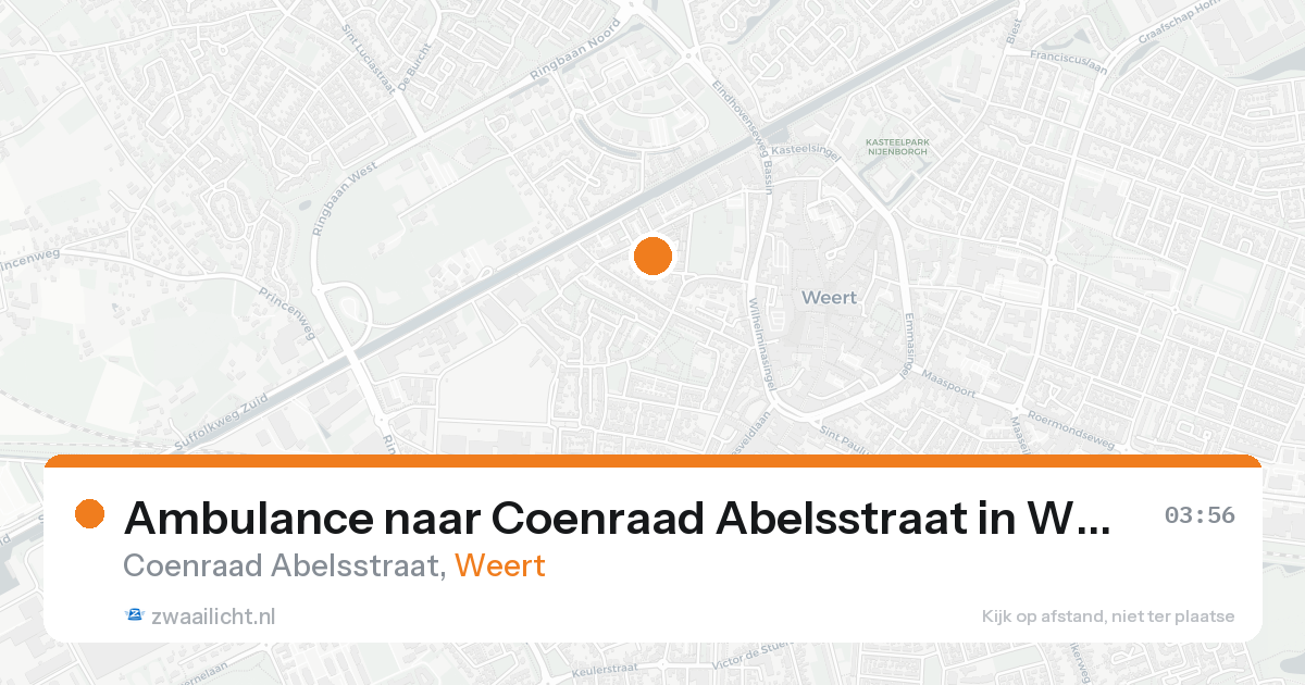 Ambulance naar Coenraad Abelsstraat in Weert — 24 aug 2026