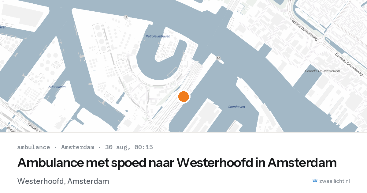 Ambulance met spoed naar Westerhoofd in Amsterdam — 29 aug 2026