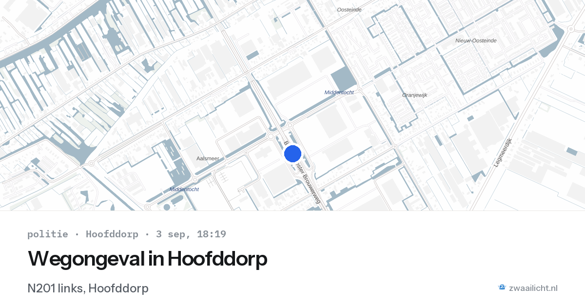 Wegongeval in Hoofddorp — 3 sep 2026
