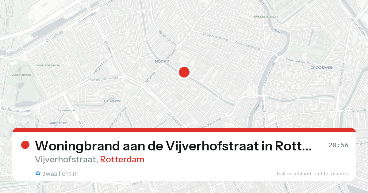 Woningbrand aan de Vijverhofstraat in Rotterdam — 24 aug 2026