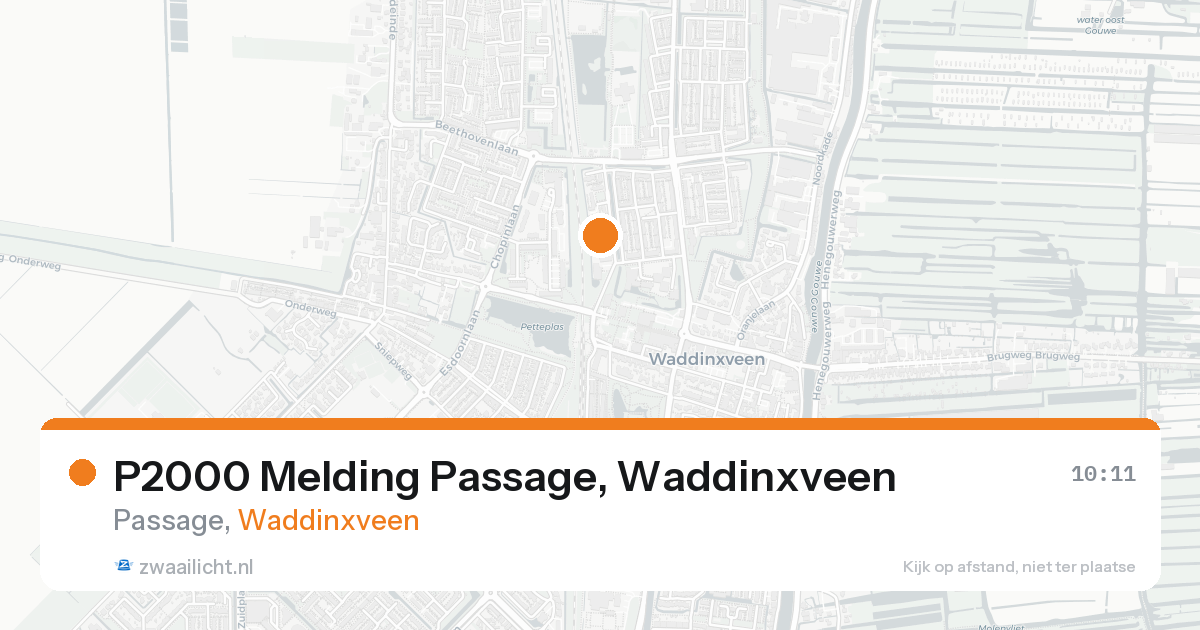 P2000 Melding Passage, Waddinxveen — 31 jan 2026
