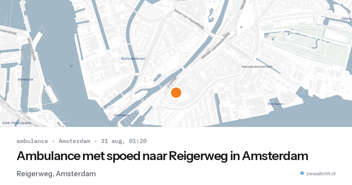 Ambulance met spoed naar Reigerweg in Amsterdam — 30 aug 2026