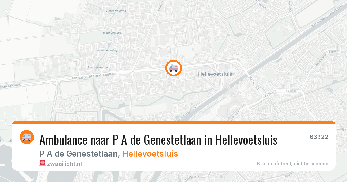 Ambulance naar P A de Genestetlaan in Hellevoetsluis — 7 jun 2026
