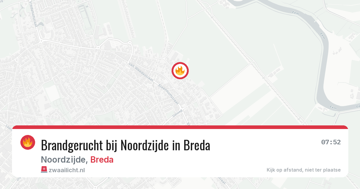 Brandgerucht bij Noordzijde in Breda — 2 aug 2026