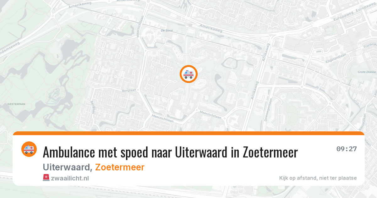 Ambulance met spoed naar Uiterwaard in Zoetermeer — 4 mei 2026