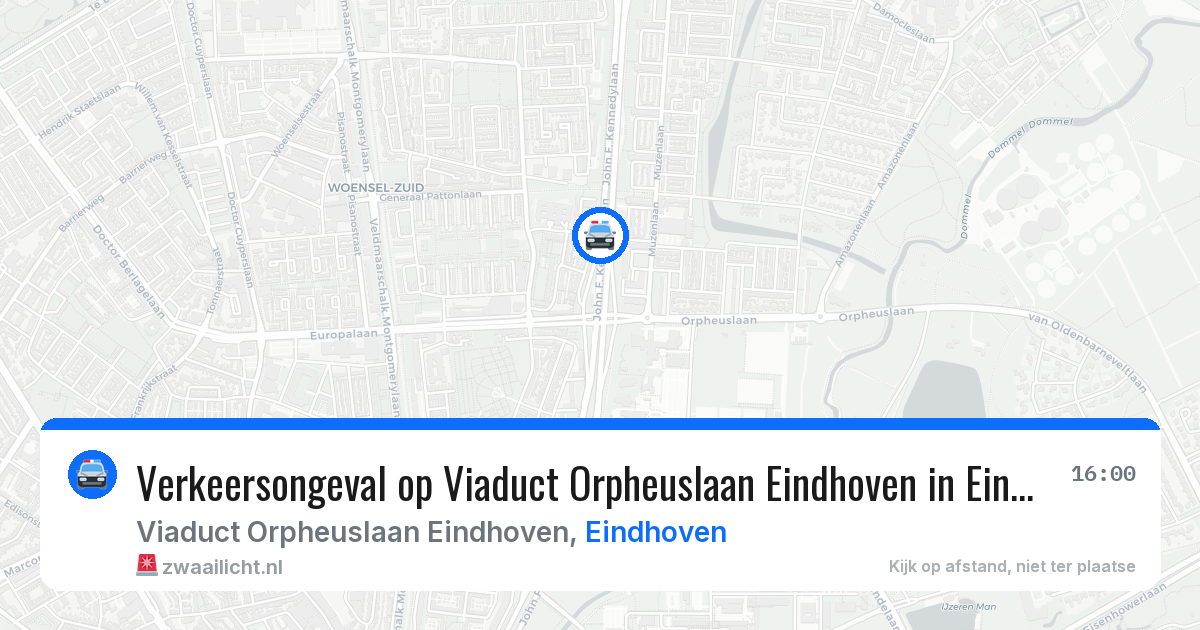 Verkeersongeval op Viaduct Orpheuslaan Eindhoven in Eindhoven — 7 mei 2026