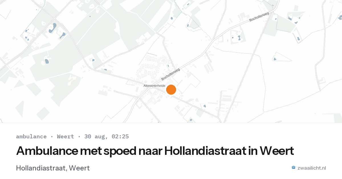 Ambulance met spoed naar Hollandiastraat in Weert — 30 aug 2026