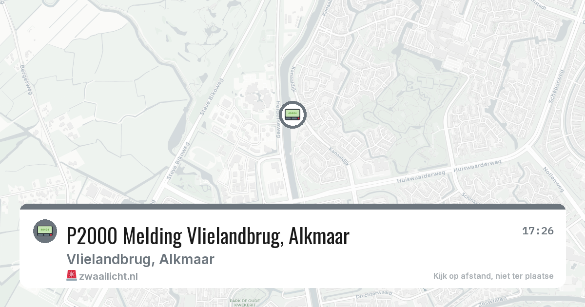 P2000 Melding Vlielandbrug, Alkmaar — 4 mrt 2026