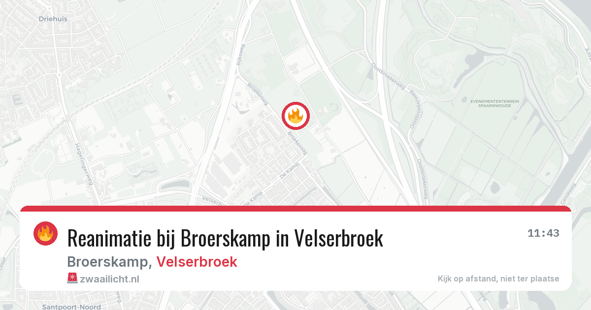 Reanimatie bij Broerskamp in Velserbroek — 27 jun 2026