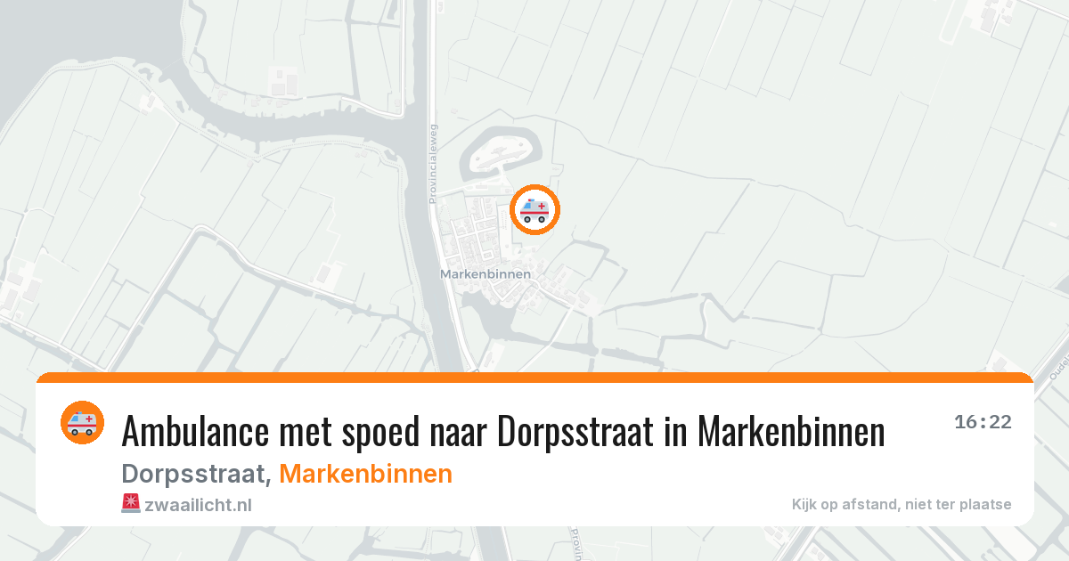 Ambulance met spoed naar Dorpsstraat in Markenbinnen — 31 mrt 2026