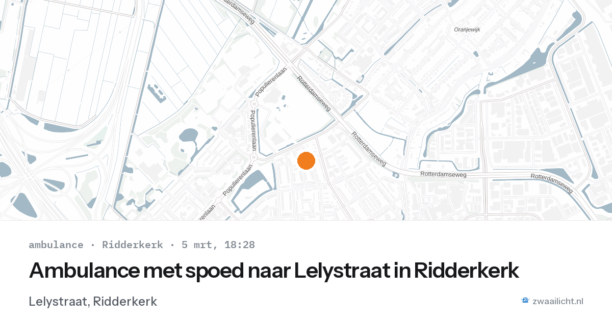 Ambulance met spoed naar Lelystraat in Ridderkerk — 5 mrt 2026