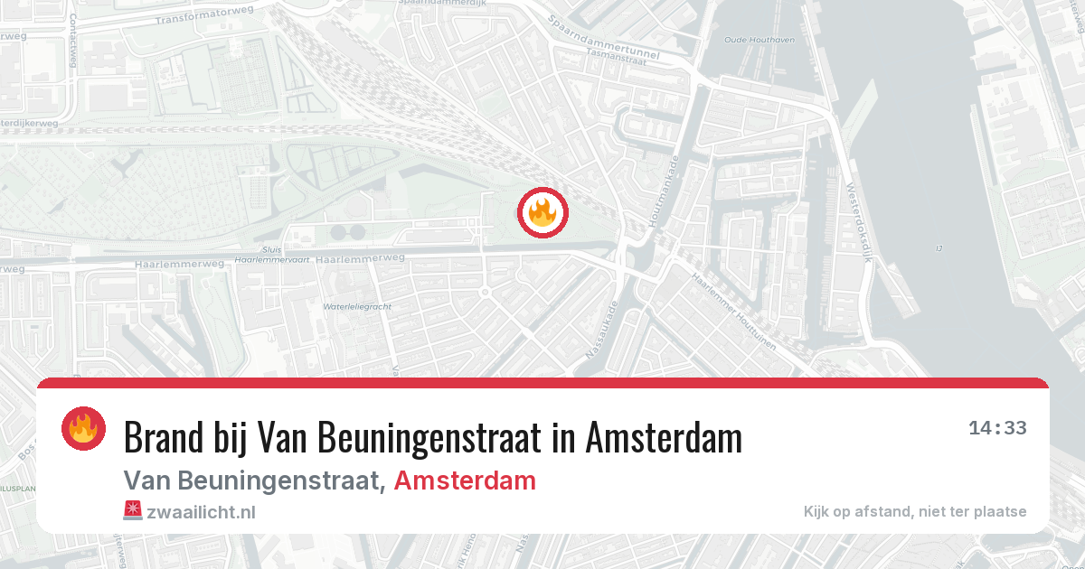 Brand bij Van Beuningenstraat in Amsterdam — 14 mrt 2026