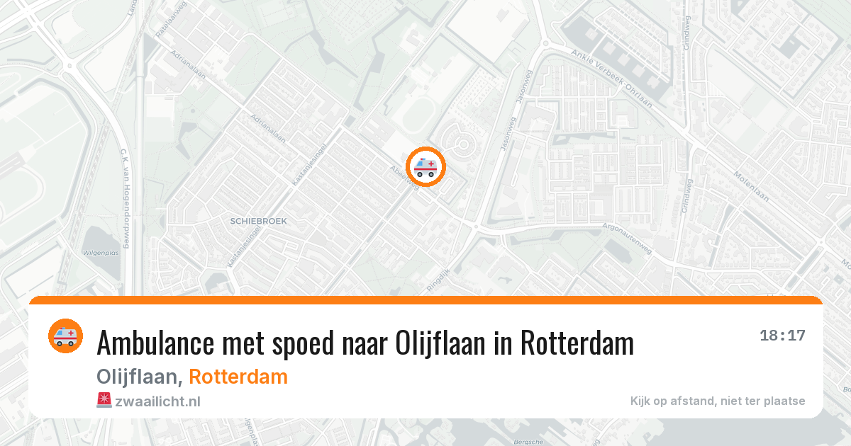 Ambulance met spoed naar Olijflaan in Rotterdam — 29 jun 2026