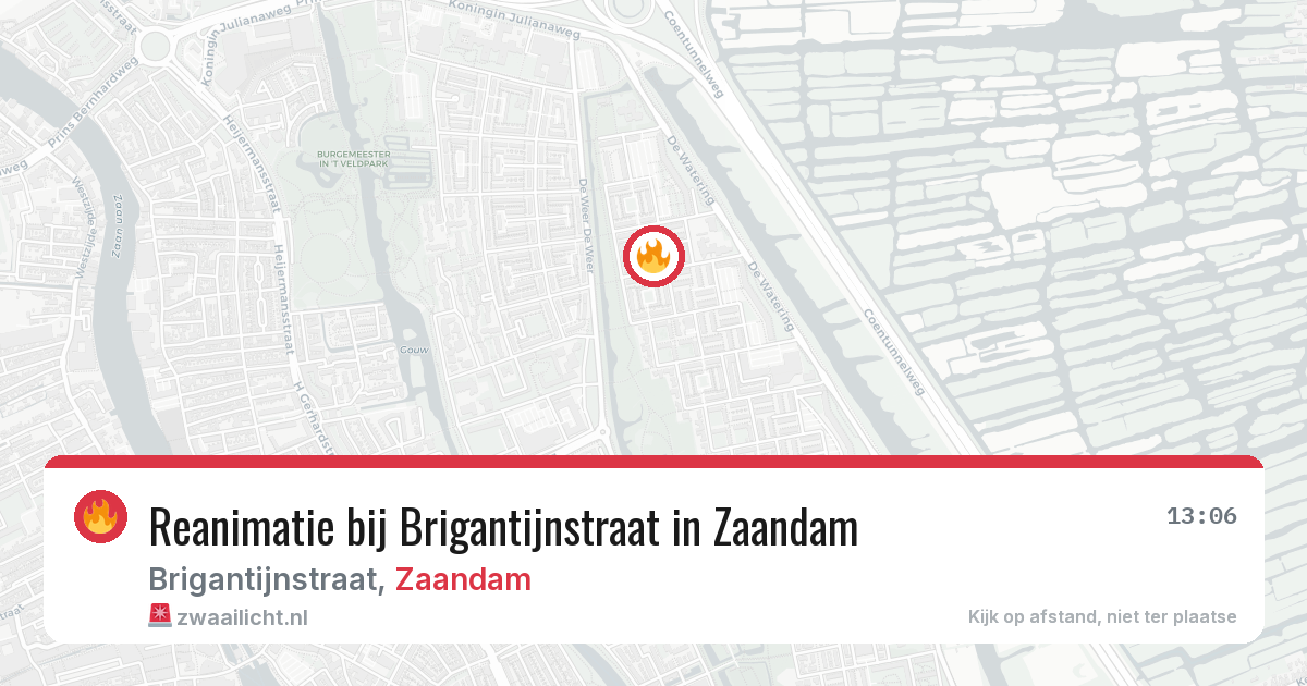 Reanimatie bij Brigantijnstraat in Zaandam — 22 jun 2026