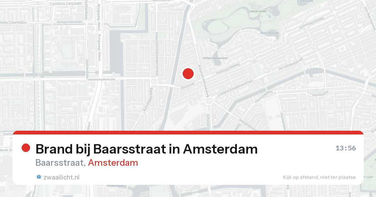 Brand bij Baarsstraat in Amsterdam — 19 aug 2026