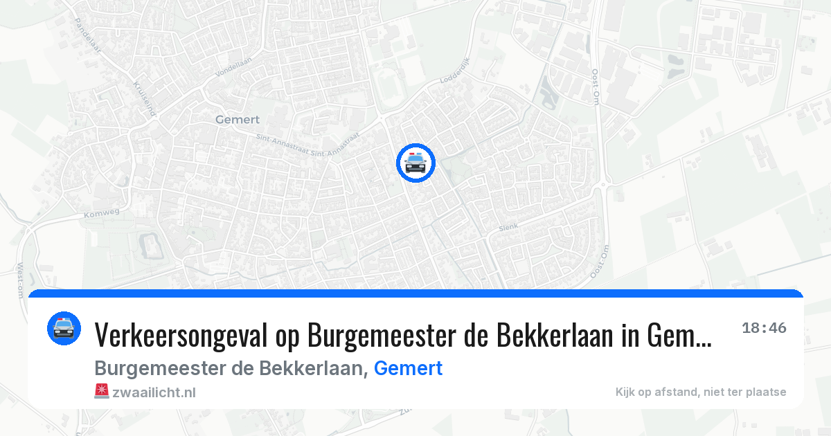 Verkeersongeval op Burgemeester de Bekkerlaan in Gemert — 30 apr 2026