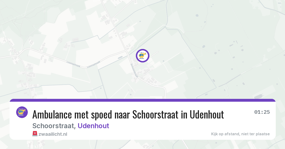 Ambulance met spoed naar Schoorstraat in Udenhout — 13 jun 2026