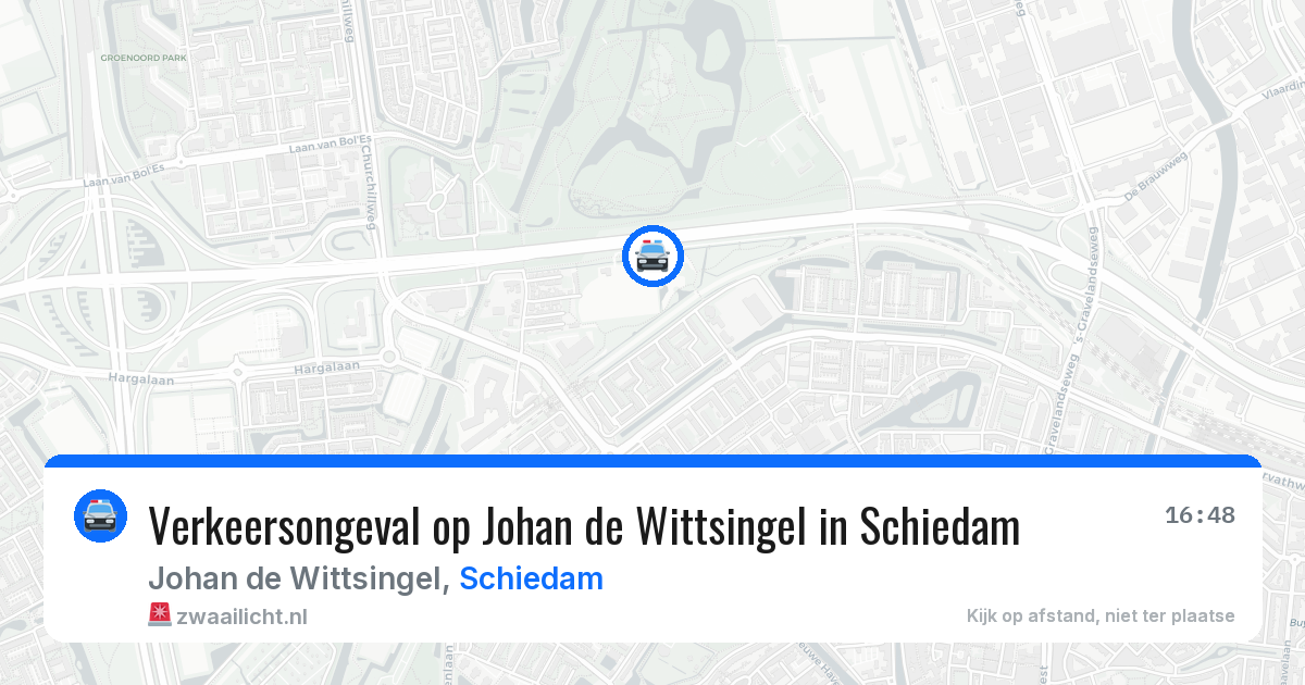Verkeersongeval op Johan de Wittsingel in Schiedam — 15 jul 2026