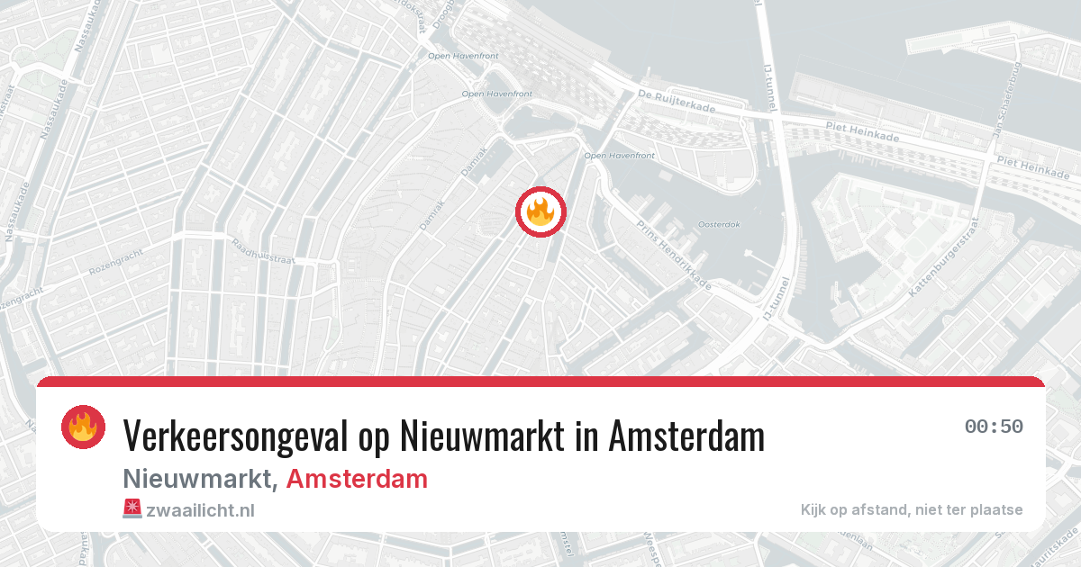 Verkeersongeval op Nieuwmarkt in Amsterdam — 3 jul 2026